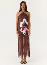 Niahvette Halter Midaxi Dress - Velvet Bloom