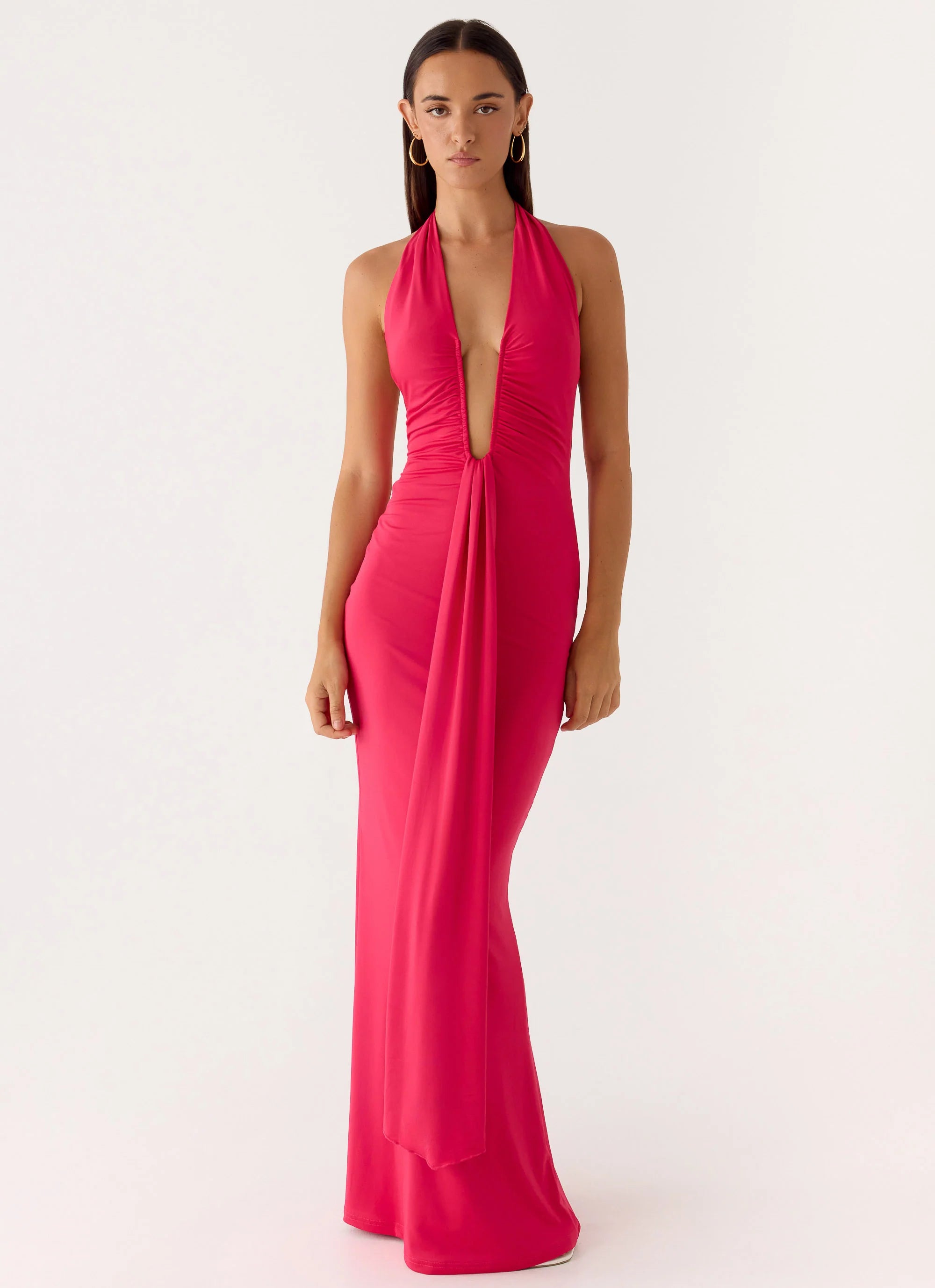 Emiliana Maxi Dress - Red Magenta