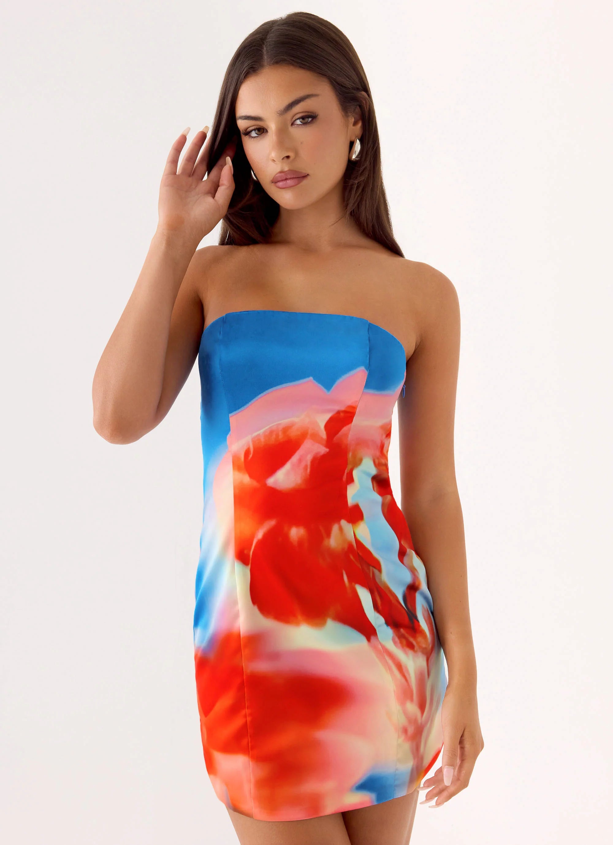 Yuha Strapless Mini Dress - Twilight Petal