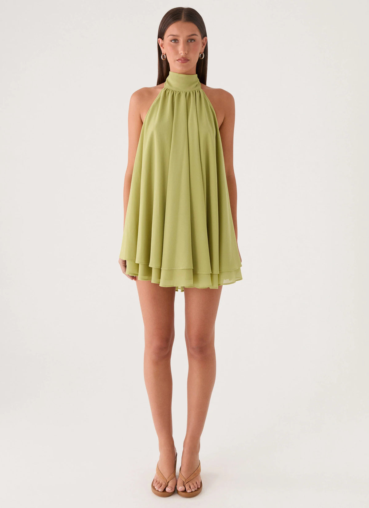 Lyrah Halter Mini Dress - Lime